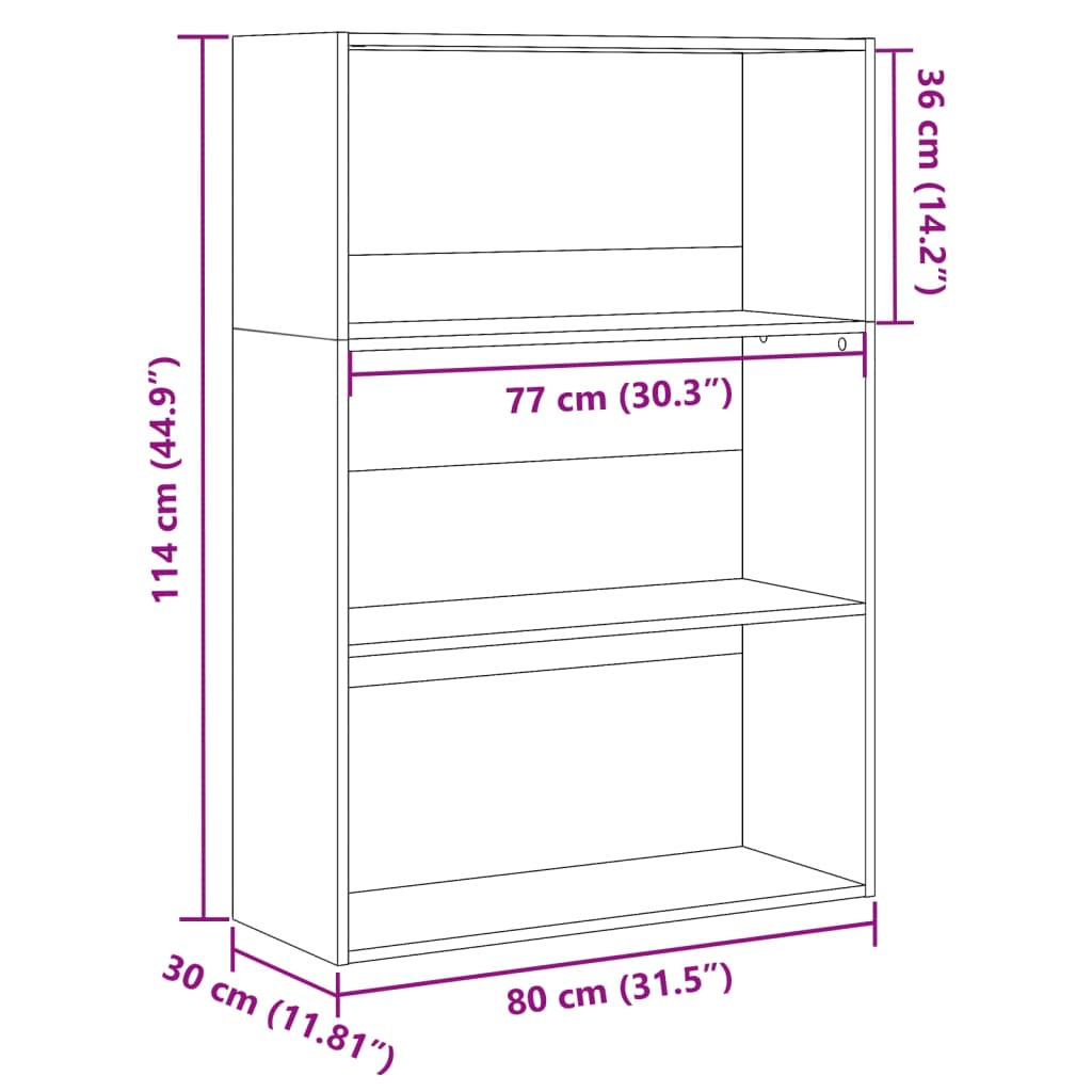 Bibliothèque blanc 80x30x114 cm bois d'ingénierie - XIOS