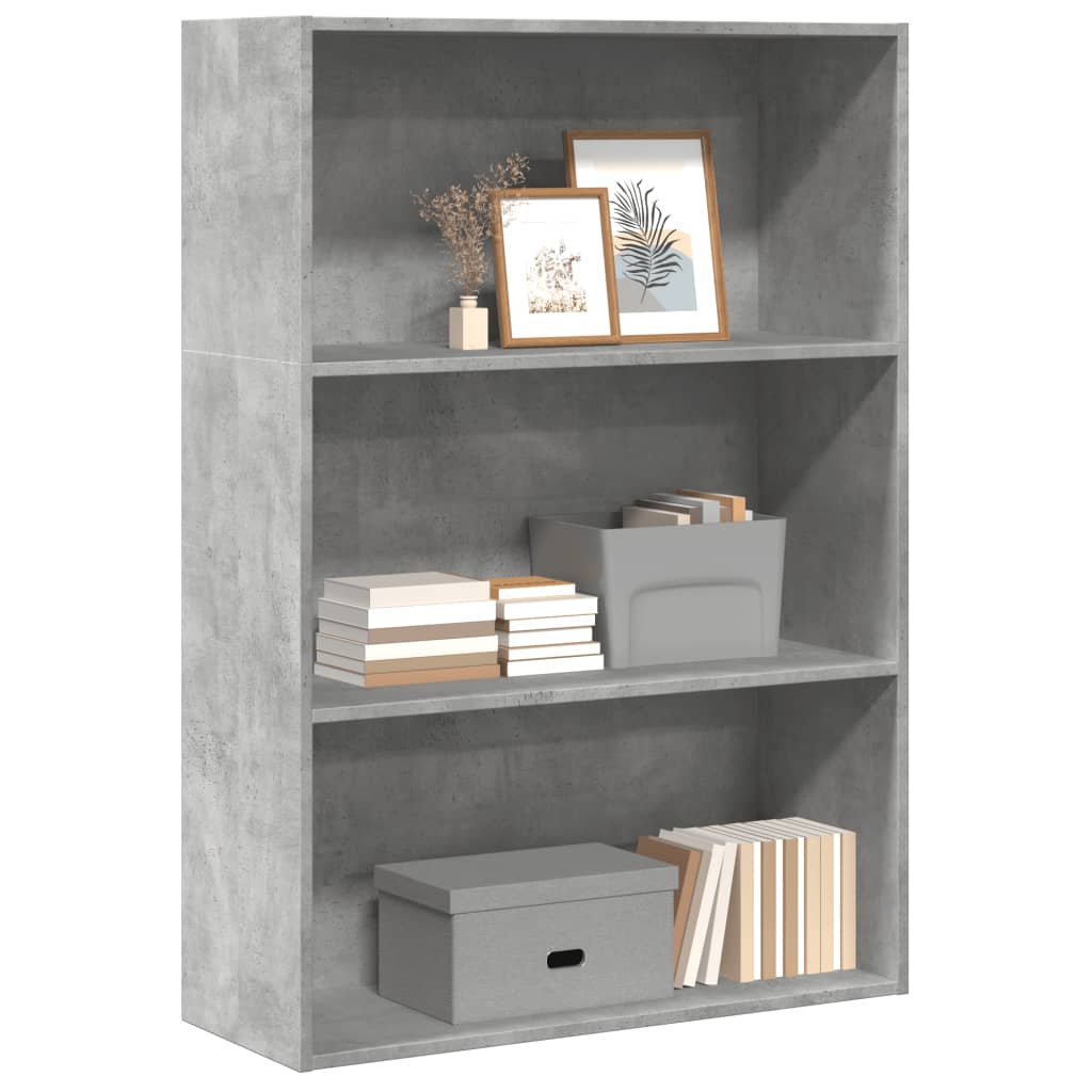 Bibliothèque gris béton 80x30x114 cm bois d'ingénierie - XIOS