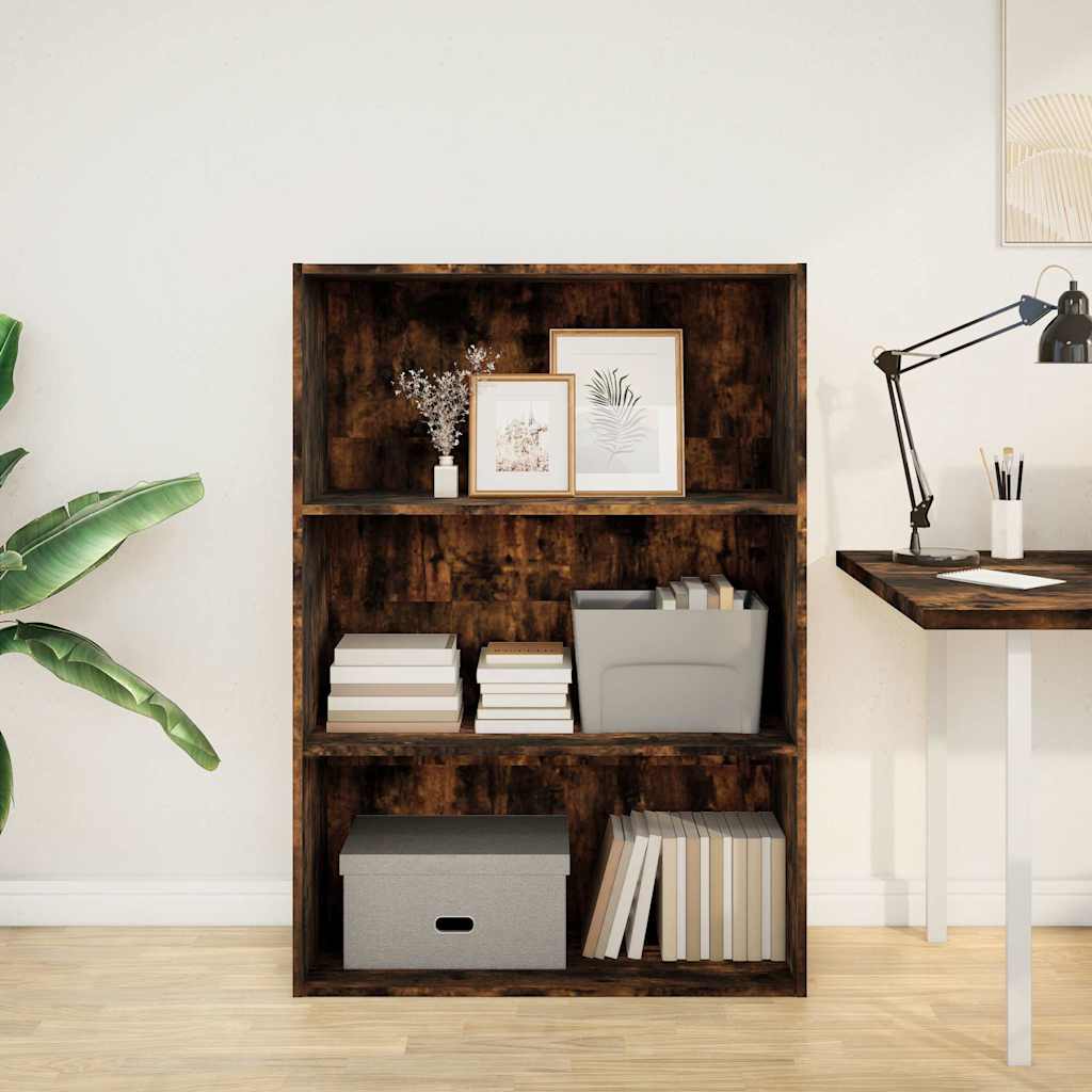 Bibliothèque chêne fumé 80x30x114 cm bois d'ingénierie - XIOS
