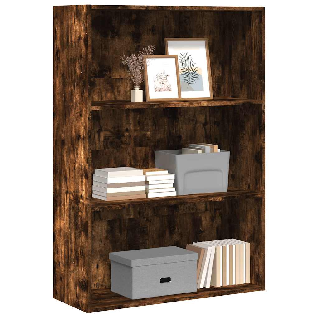 Bibliothèque chêne fumé 80x30x114 cm bois d'ingénierie - XIOS