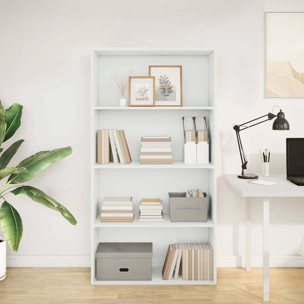 Bibliothèque blanc 80x30x152 cm bois d'ingénierie - XIOS