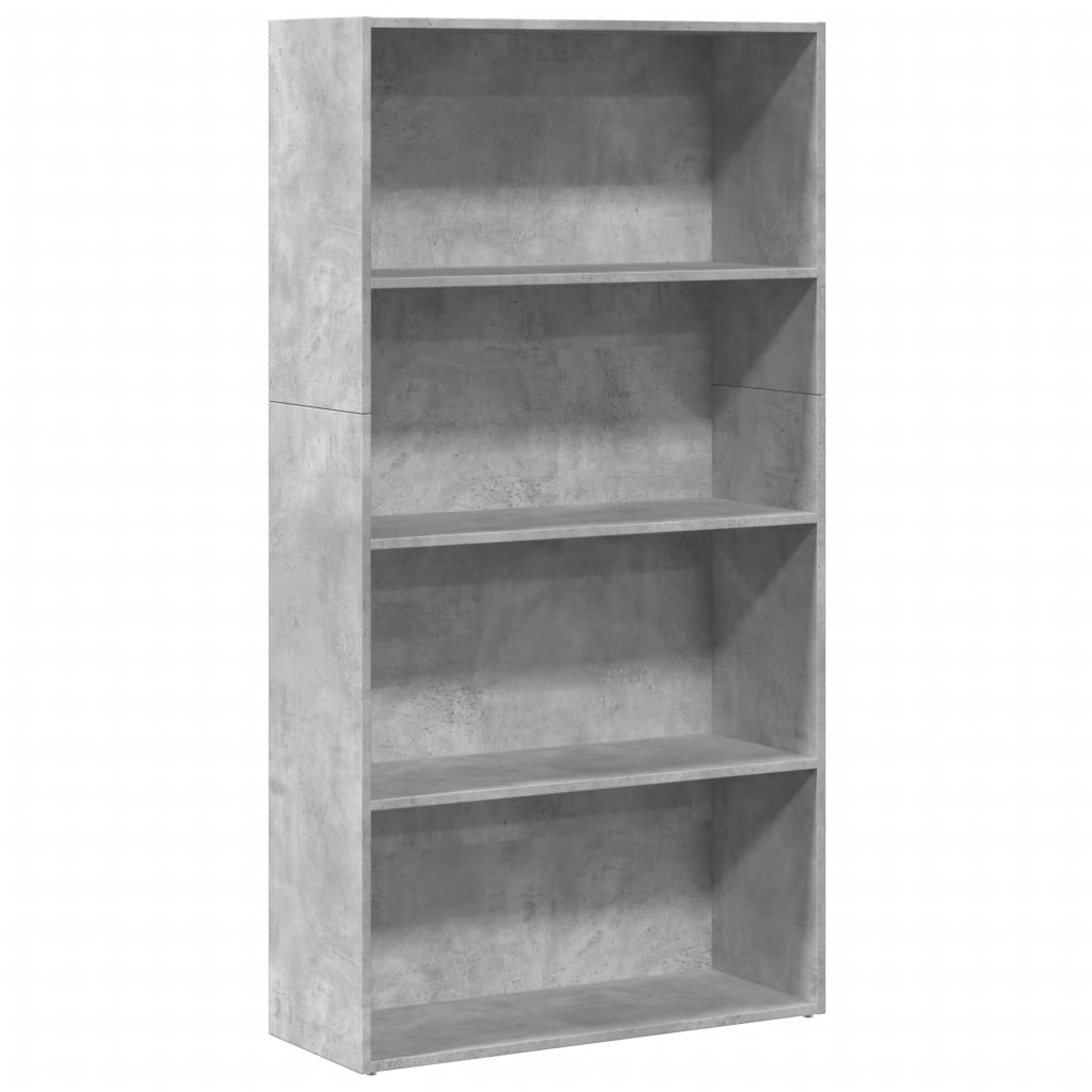 Bibliothèque gris béton 80x30x152 cm bois d'ingénierie - XIOS