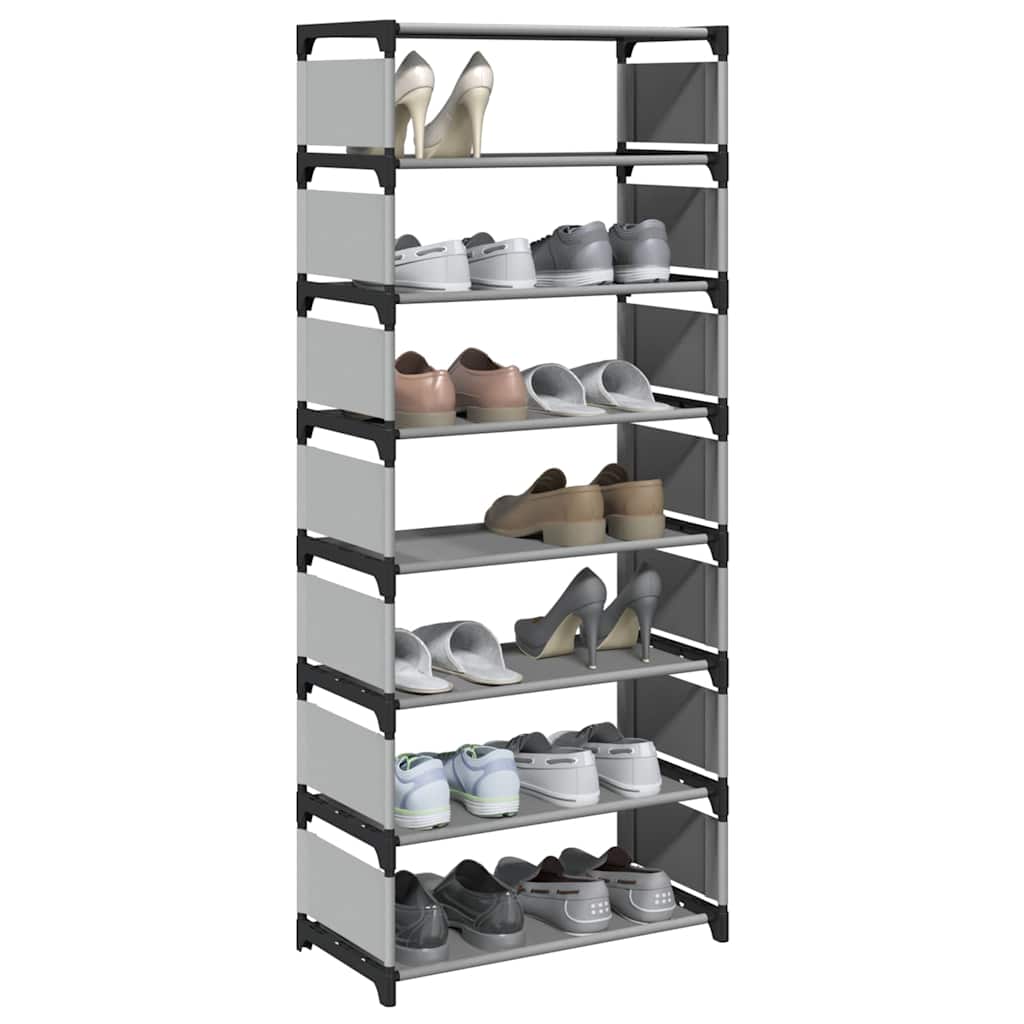 Étagère à chaussures 8 niveaux gris 54x28x124cm tissu non-tissé - XIOS