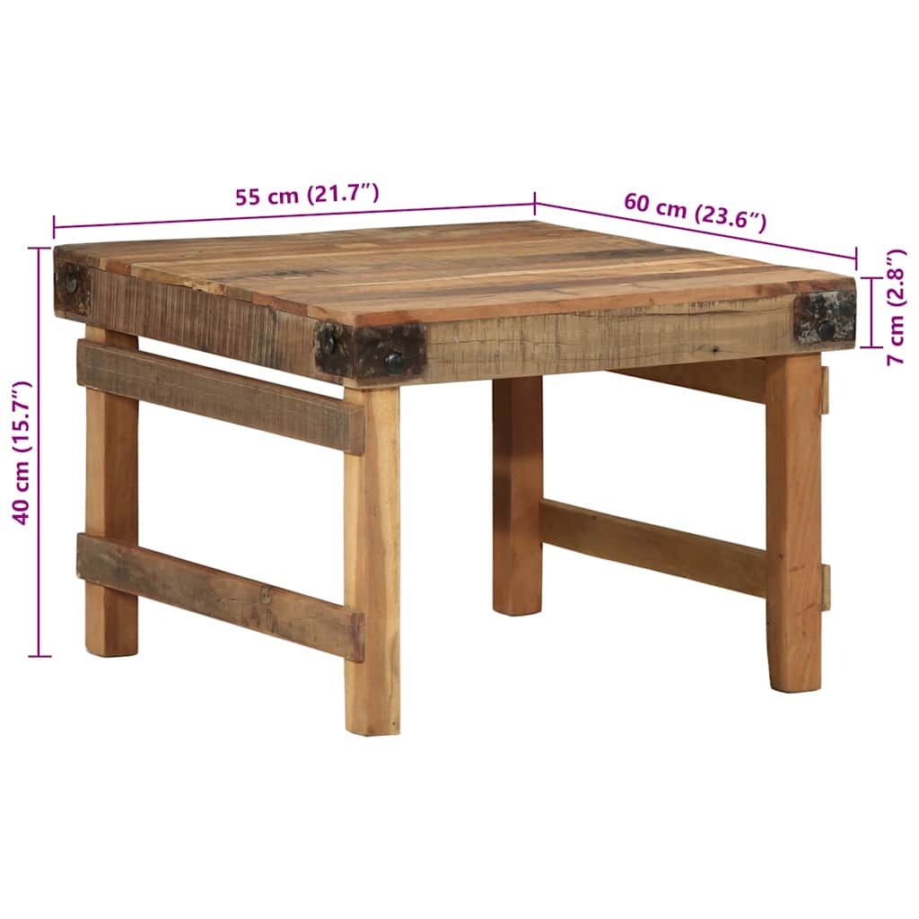 Table basse Marron 60 x 55 x 40 cm bois de récupération massif - XIOS