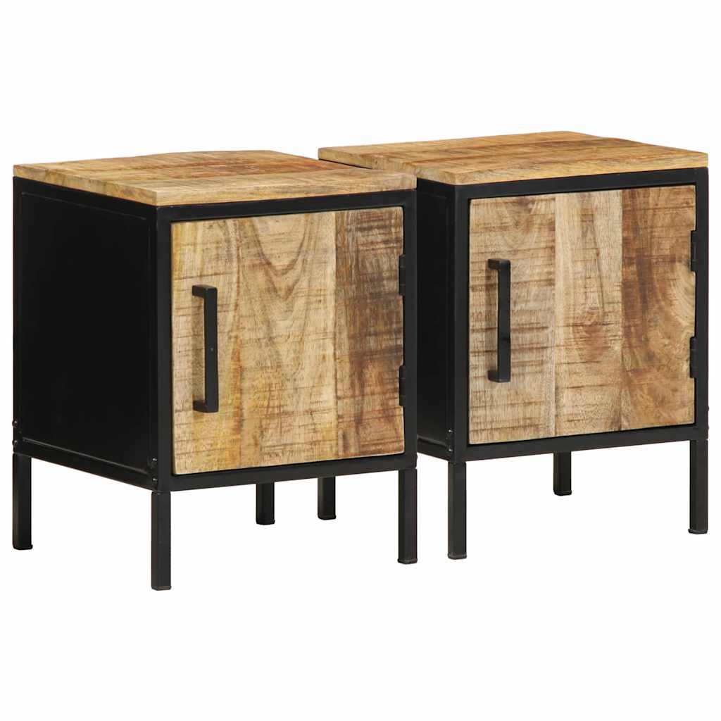 Cabinet de chevet 2 pcs Marron et noir 30 x 30 x 40 cm - XIOS
