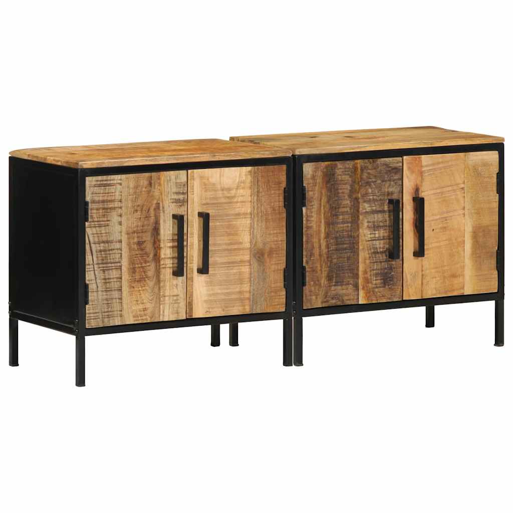 Cabinet de chevet 2 pcs Marron et Noir 50 x 30 x 45 cm - XIOS