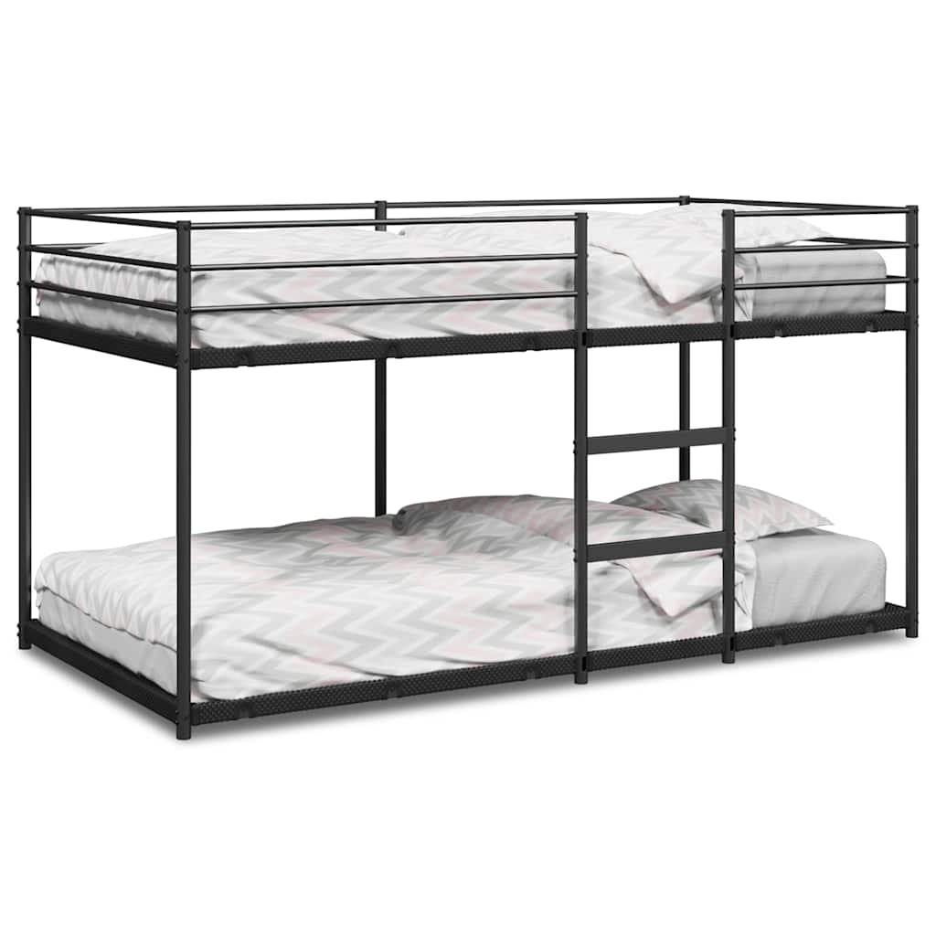 Lit superposé sans matelas noir 90x190 cm acier - XIOS