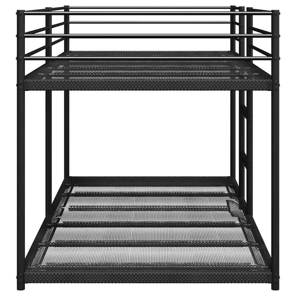 Lit superposé sans matelas noir 90x190 cm acier - XIOS