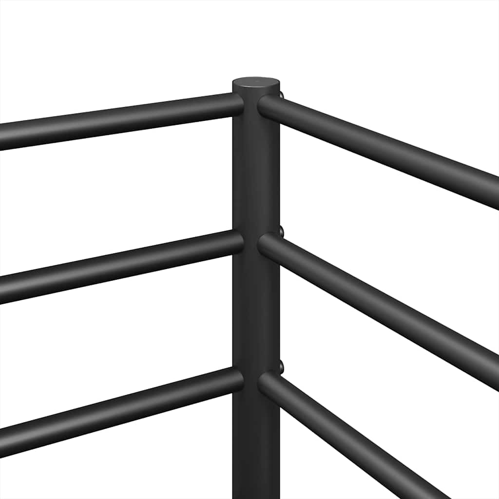 Lit superposé sans matelas noir 90x190 cm acier - XIOS