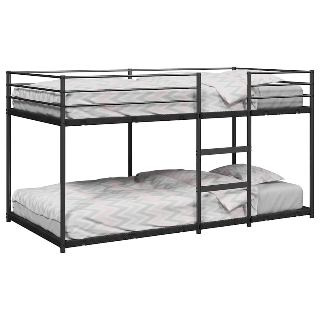 Lit superposé sans matelas noir 90x190 cm acier - XIOS