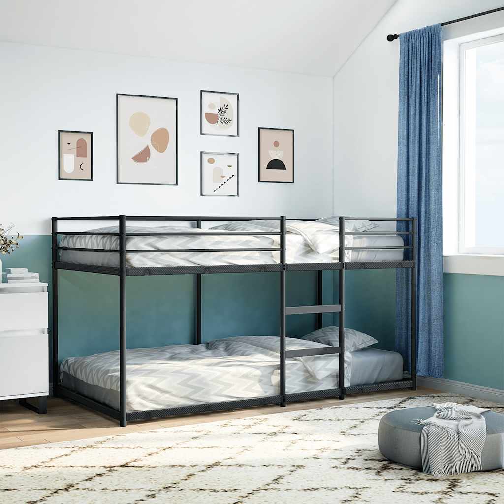 Lit superposé sans matelas noir 90x200 cm acier - XIOS