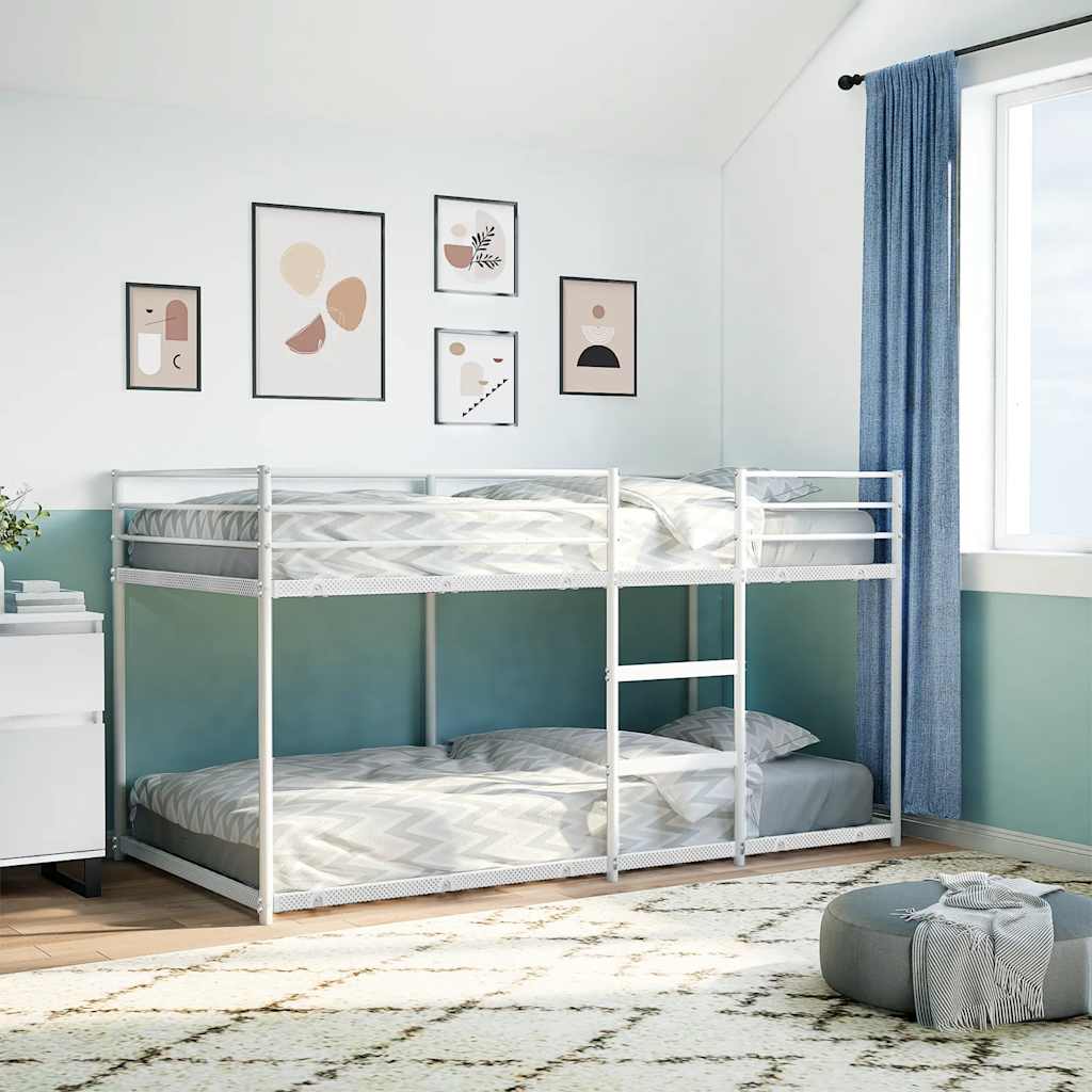 Lit superposé sans matelas blanc 75x190 cm acier - XIOS