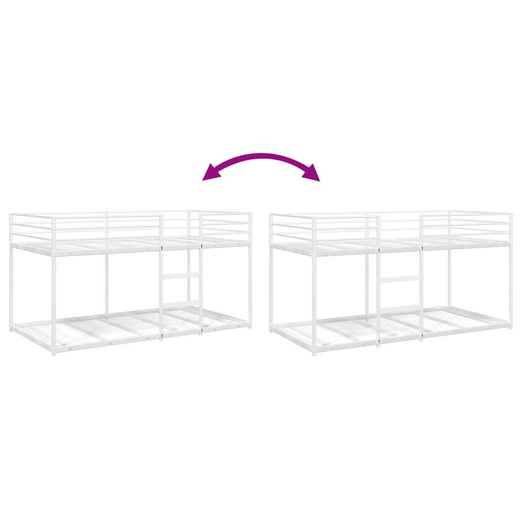 Lit superposé sans matelas blanc 75x190 cm acier - XIOS