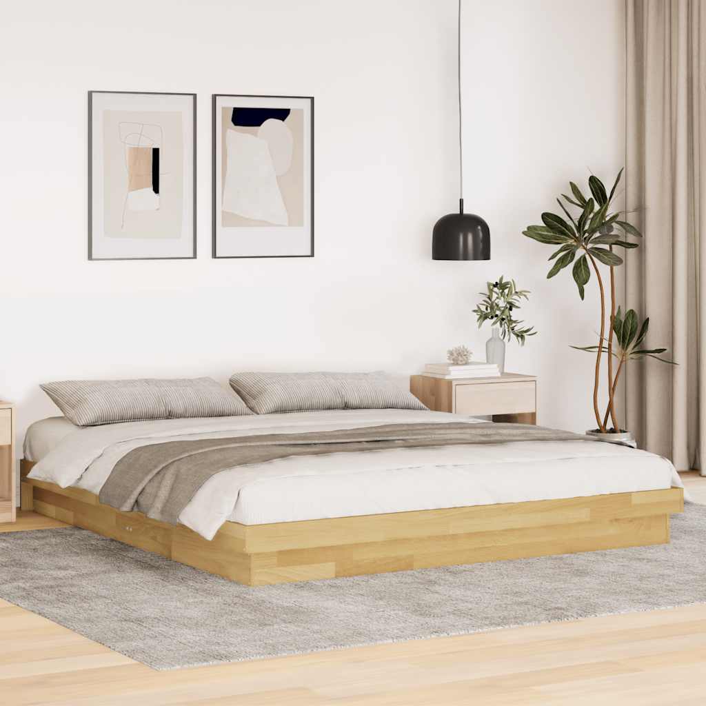 Cadre de lit sans matelas 180x200 cm bois massif de chêne - XIOS