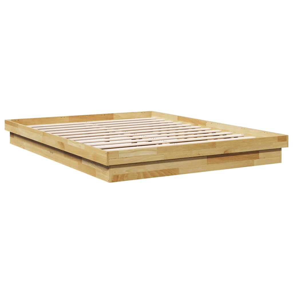 Cadre de lit sans matelas 140x190 cm bois massif de chêne - XIOS