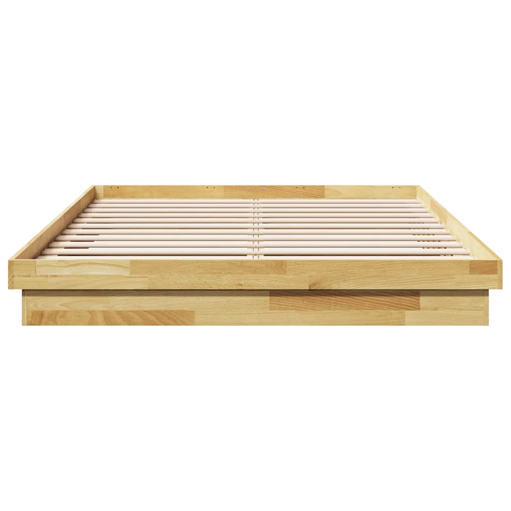 Cadre de lit sans matelas 140x190 cm bois massif de chêne - XIOS