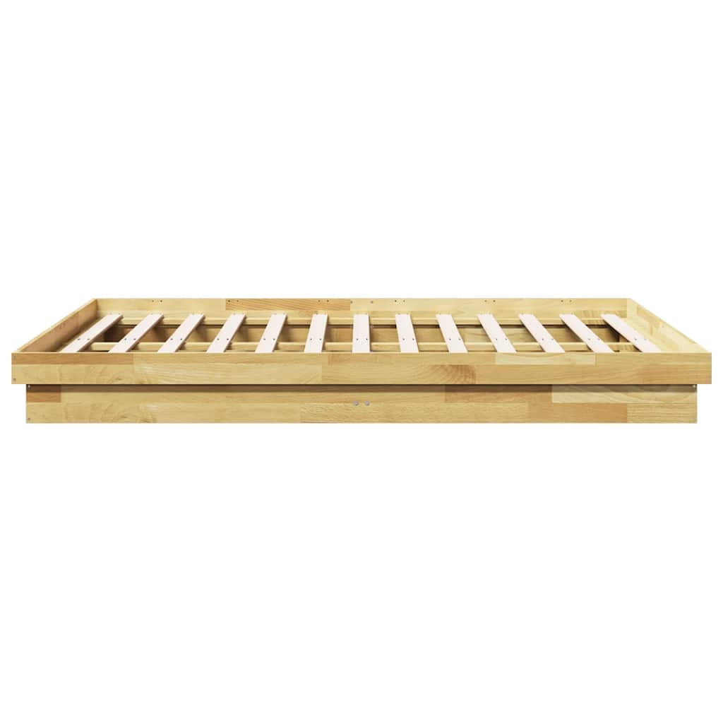Cadre de lit sans matelas 140x190 cm bois massif de chêne - XIOS