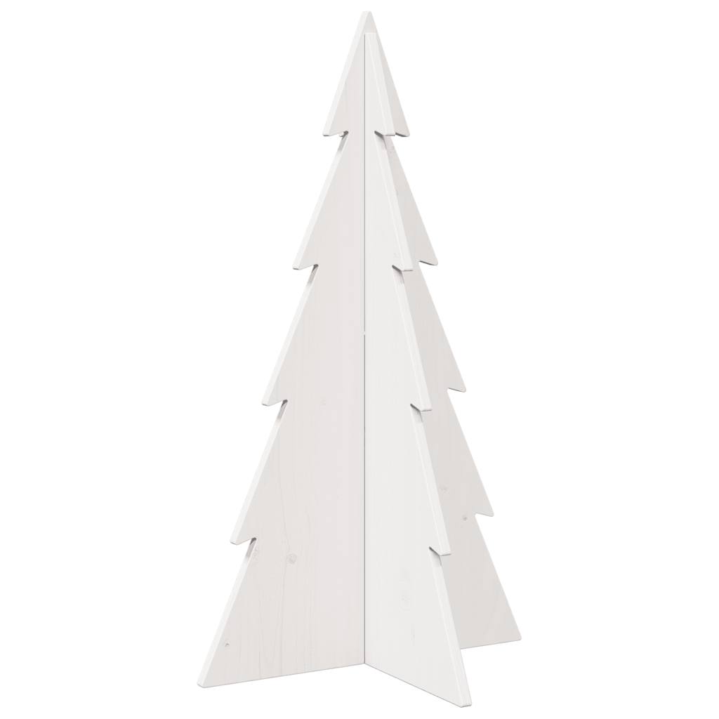 Arbre de Noël en bois pour décoration blanc 80 cm pin massif - XIOS