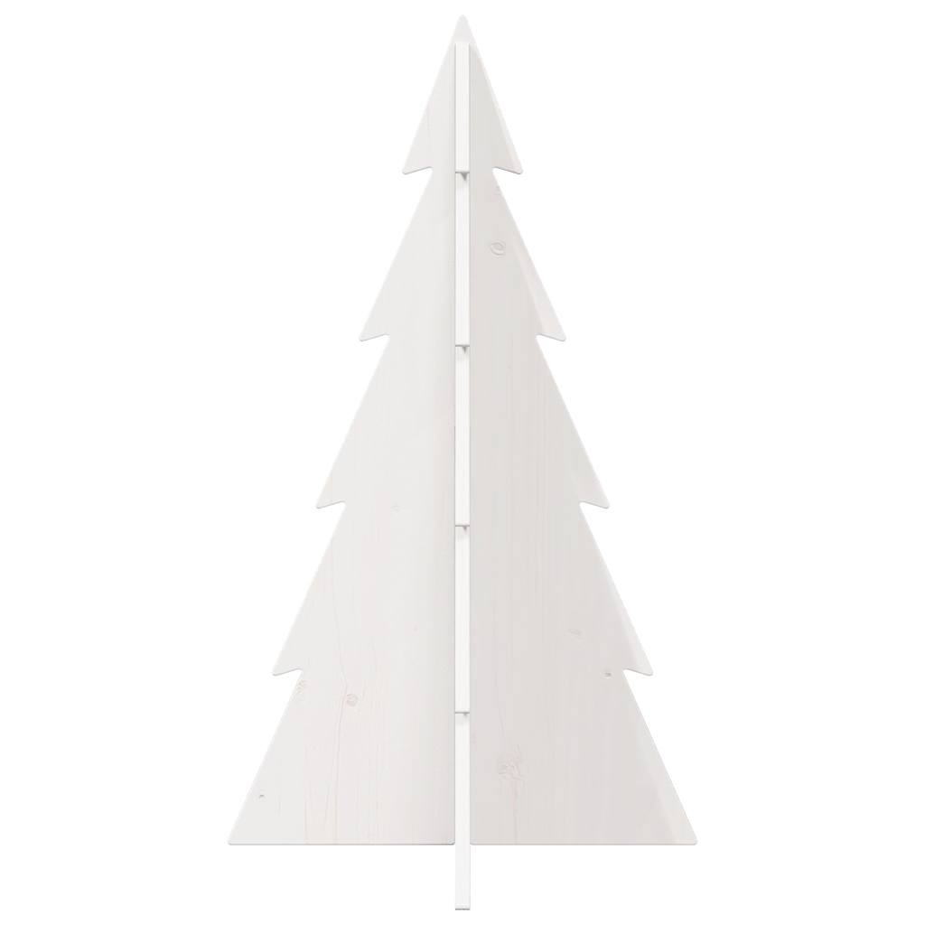 Arbre de Noël en bois pour décoration blanc 80 cm pin massif - XIOS