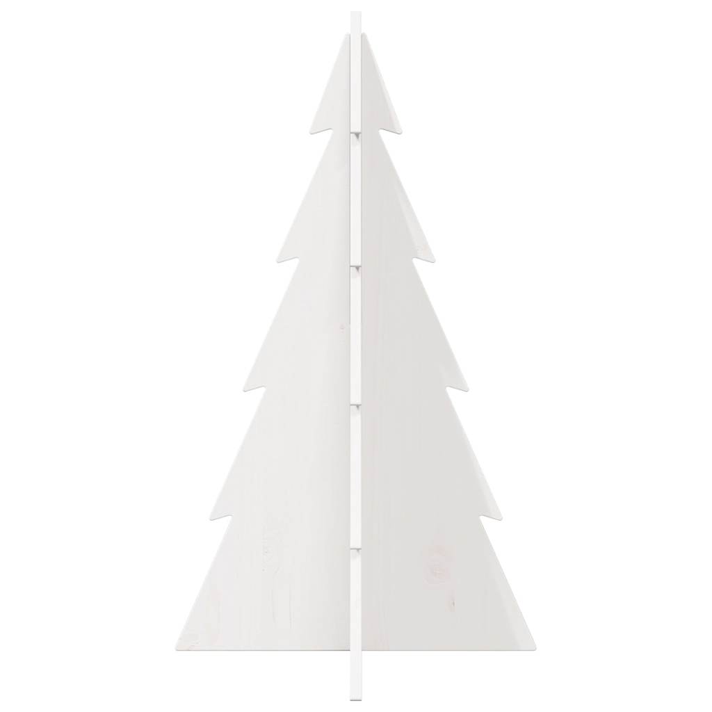 Arbre de Noël en bois pour décoration blanc 80 cm pin massif - XIOS