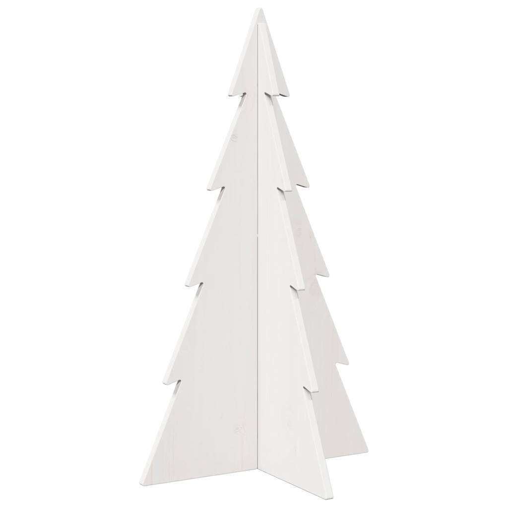 Arbre de Noël en bois pour décoration blanc 80 cm pin massif - XIOS