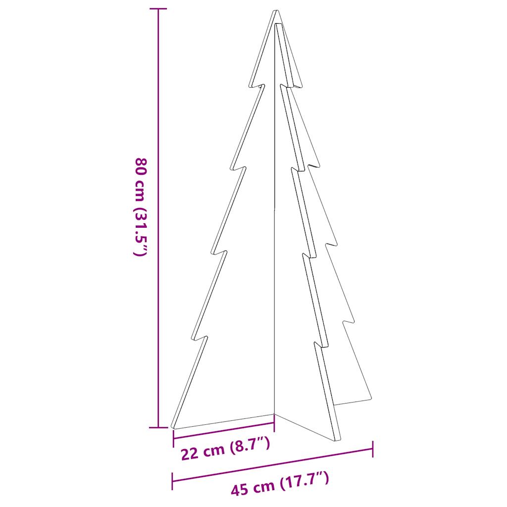 Arbre de Noël en bois pour décoration blanc 80 cm pin massif - XIOS