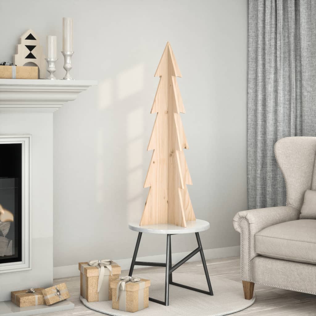 Arbre de Noël en bois pour décoration 112 cm bois massif de pin - XIOS