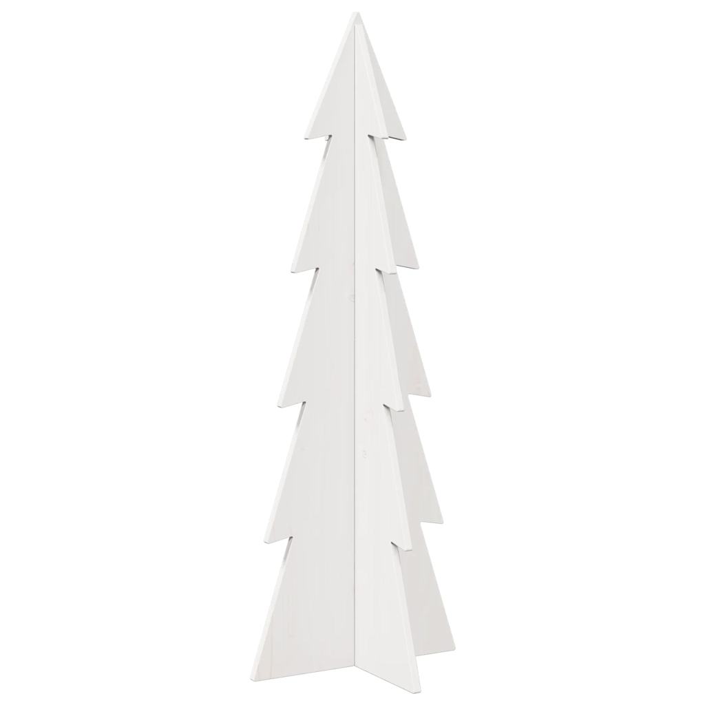 Arbre de Noël en bois pour décoration blanc 112 cm pin massif - XIOS