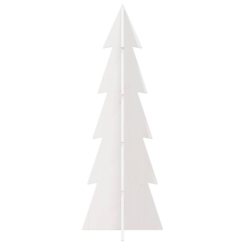 Arbre de Noël en bois pour décoration blanc 112 cm pin massif - XIOS