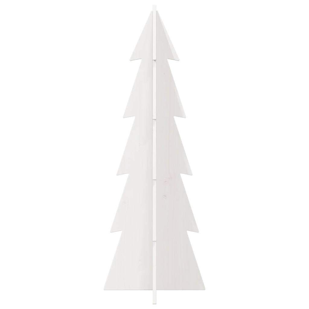 Arbre de Noël en bois pour décoration blanc 112 cm pin massif - XIOS