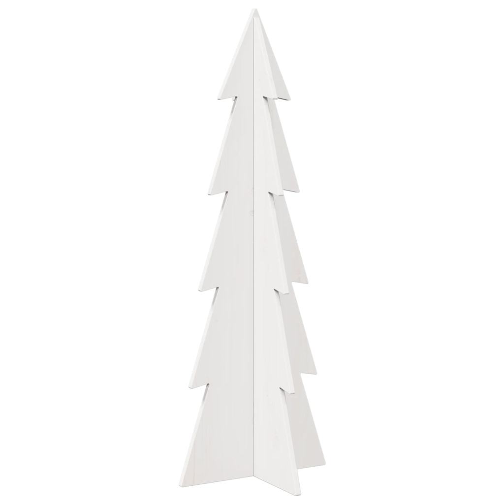 Arbre de Noël en bois pour décoration blanc 112 cm pin massif - XIOS