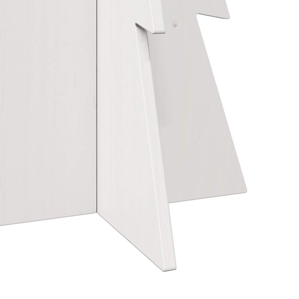 Arbre de Noël en bois pour décoration blanc 112 cm pin massif - XIOS