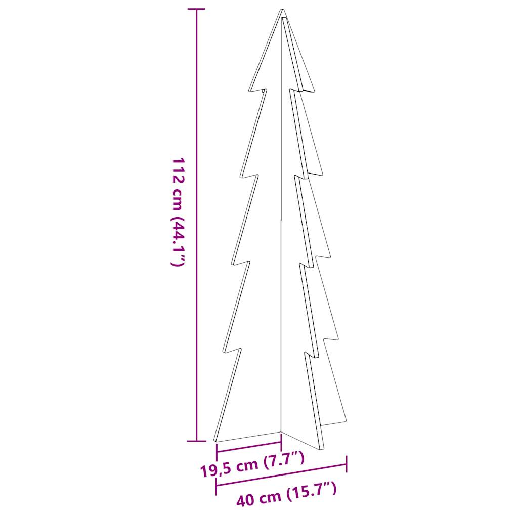 Arbre de Noël en bois pour décoration blanc 112 cm pin massif - XIOS