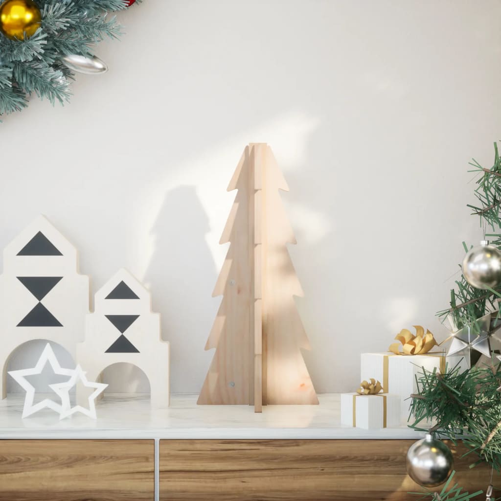 Arbre de Noël en bois pour décoration 49 cm bois massif de pin - XIOS