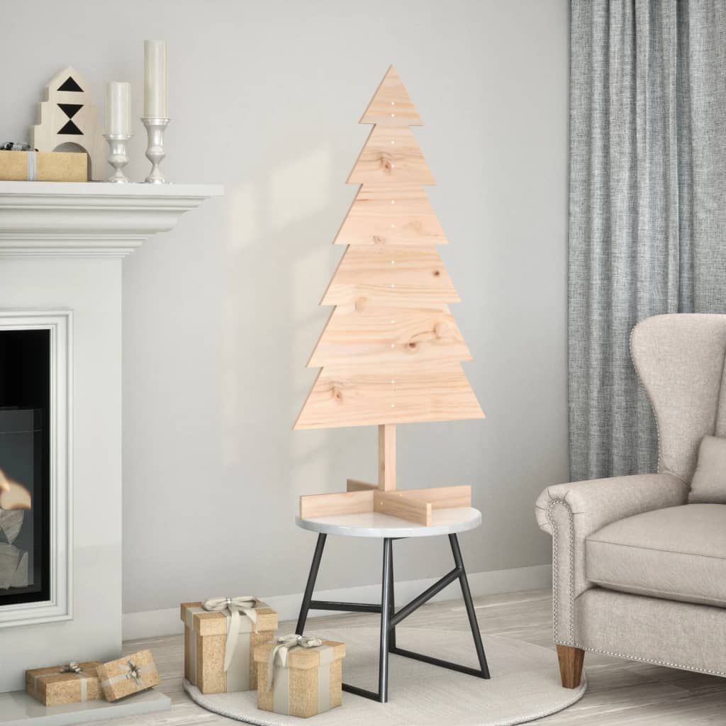 Arbre de Noël en bois pour décoration 120 cm bois massif de pin - XIOS