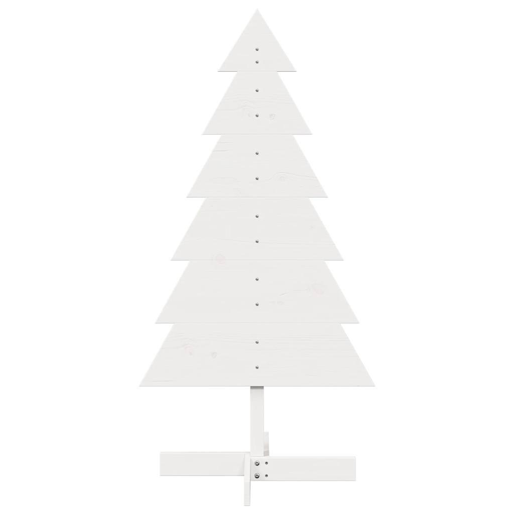 Arbre de Noël en bois pour décoration blanc 120 cm pin massif - XIOS