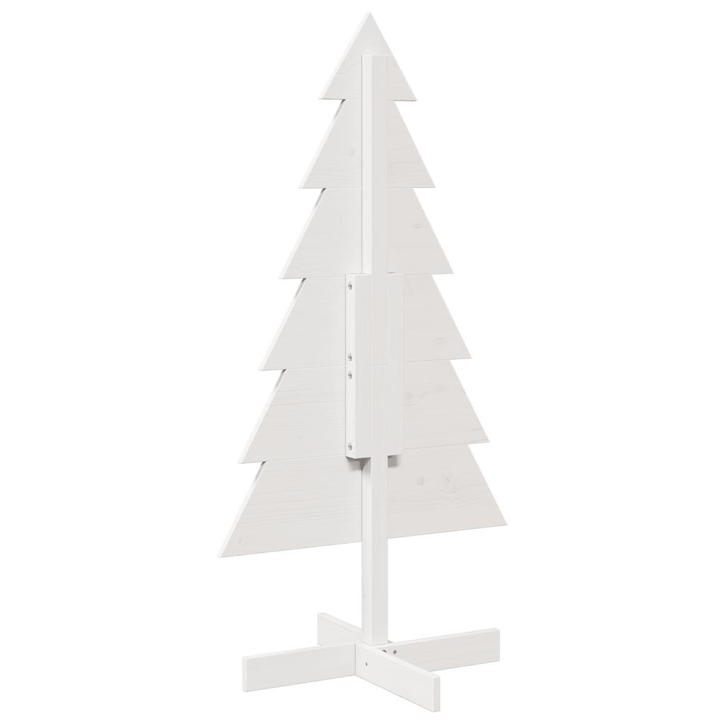 Arbre de Noël en bois pour décoration blanc 120 cm pin massif - XIOS