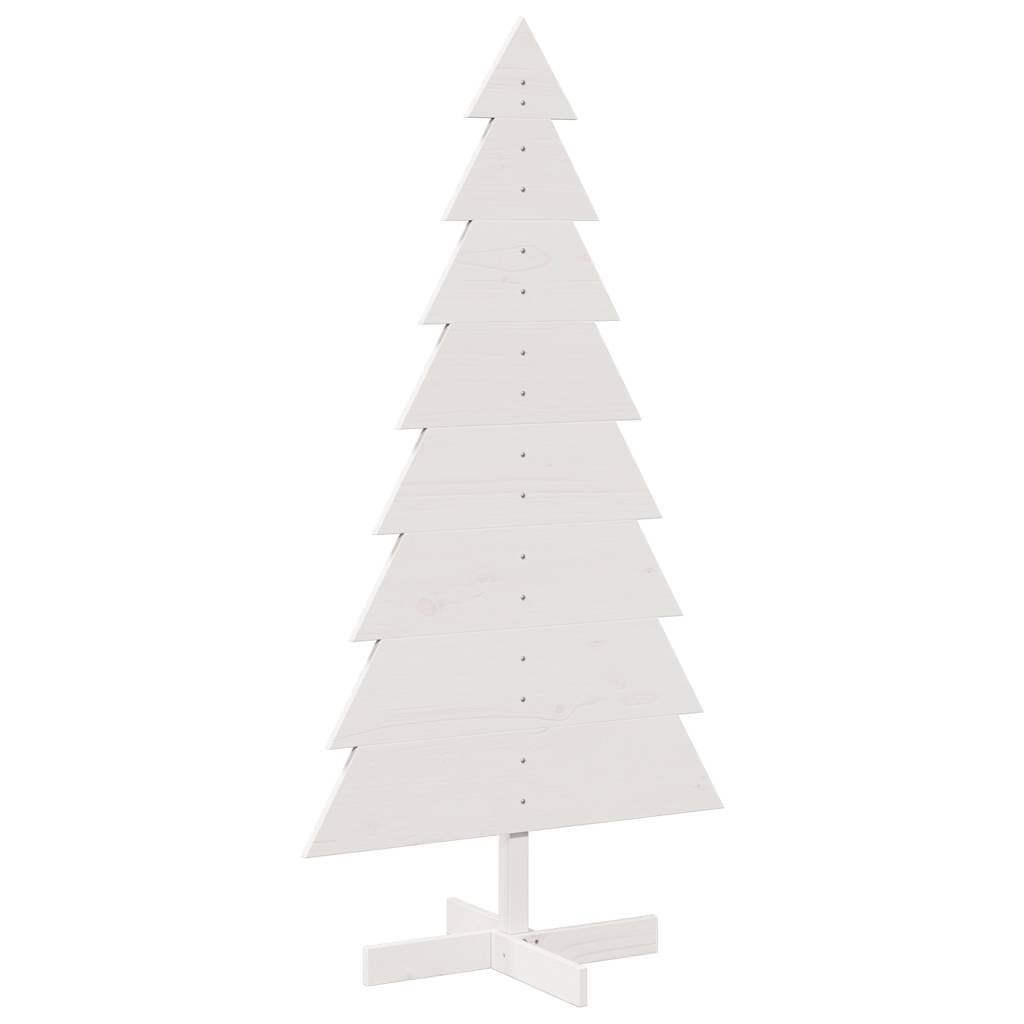 Arbre de Noël en bois pour décoration blanc 150 cm pin massif - XIOS