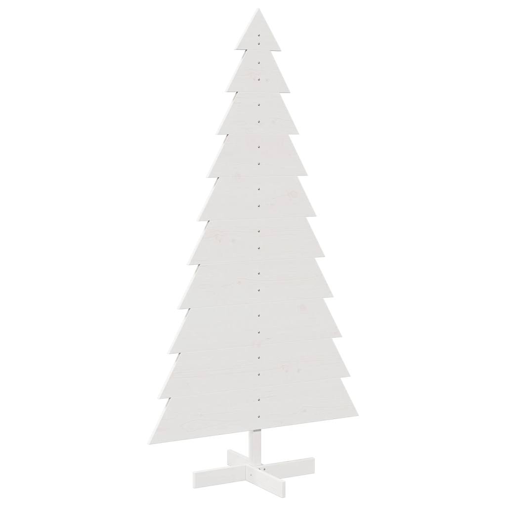 Arbre de Noël en bois pour décoration blanc 180 cm pin massif - XIOS