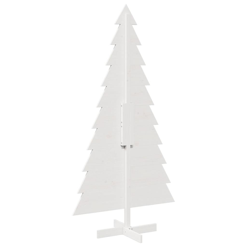 Arbre de Noël en bois pour décoration blanc 180 cm pin massif - XIOS