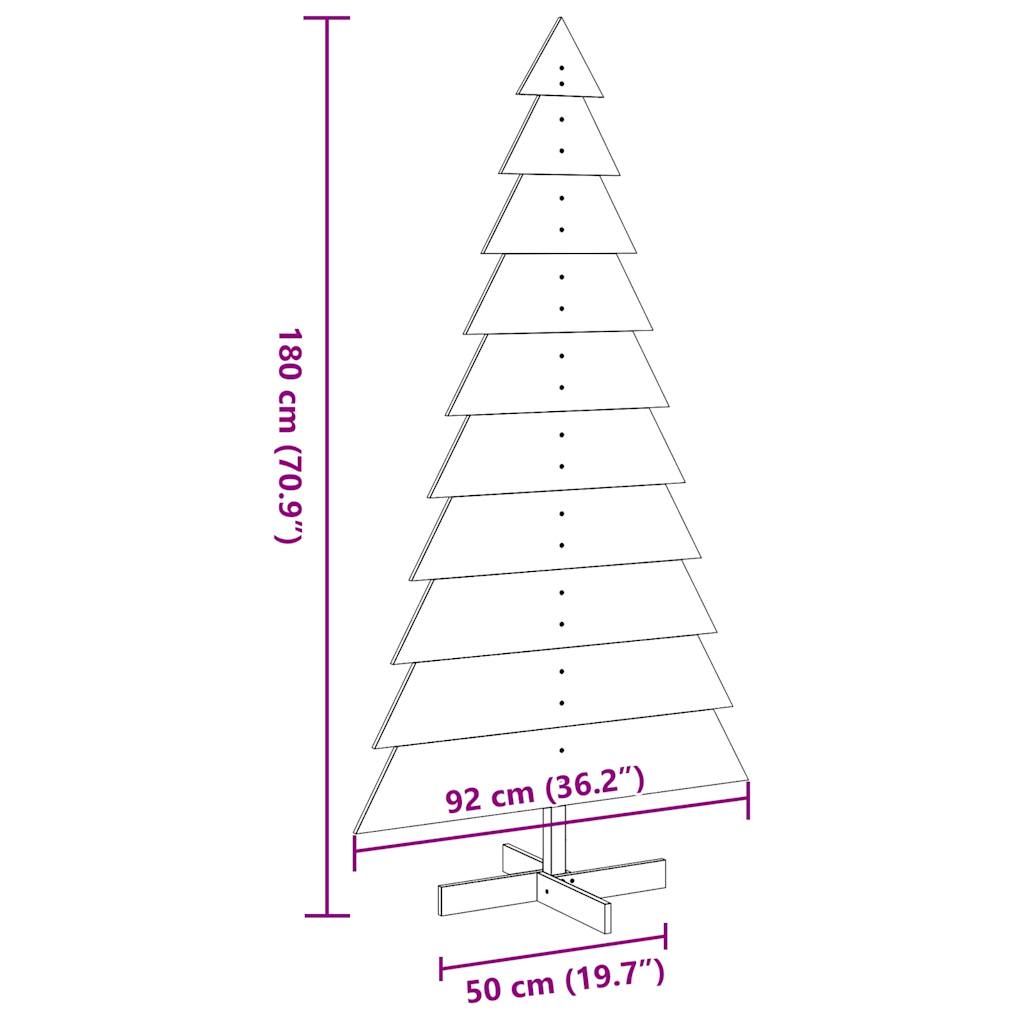Arbre de Noël en bois pour décoration blanc 180 cm pin massif - XIOS