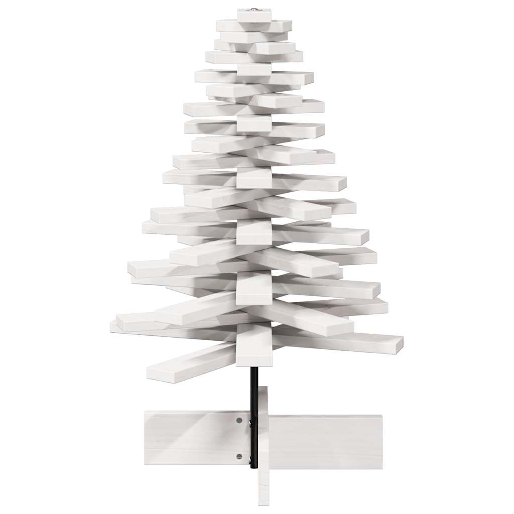 Arbre de Noël en bois pour décoration blanc 80 cm pin massif - XIOS