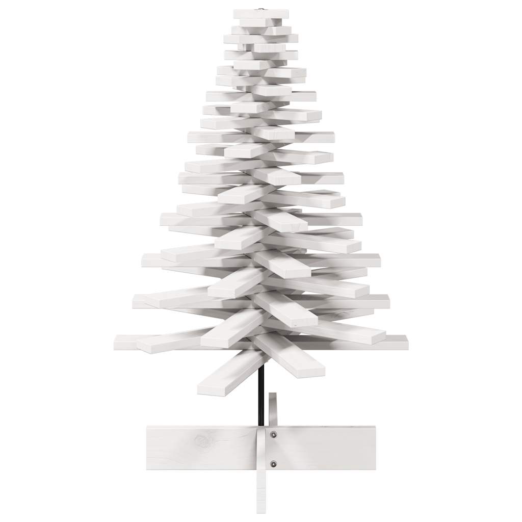 Arbre de Noël en bois pour décoration blanc 100 cm pin massif - XIOS