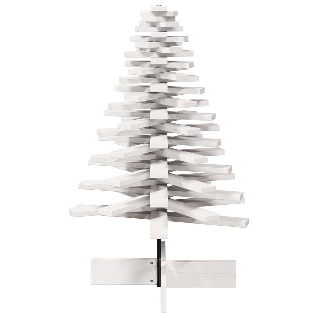 Arbre de Noël en bois pour décoration blanc 100 cm pin massif - XIOS
