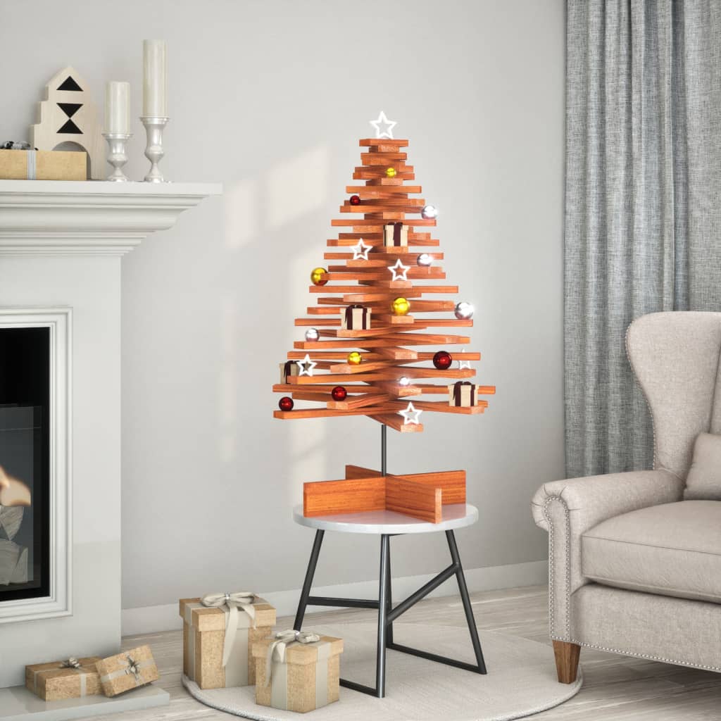 Arbre de Noël en bois pour décoration 100 cm bois de pin massif - XIOS
