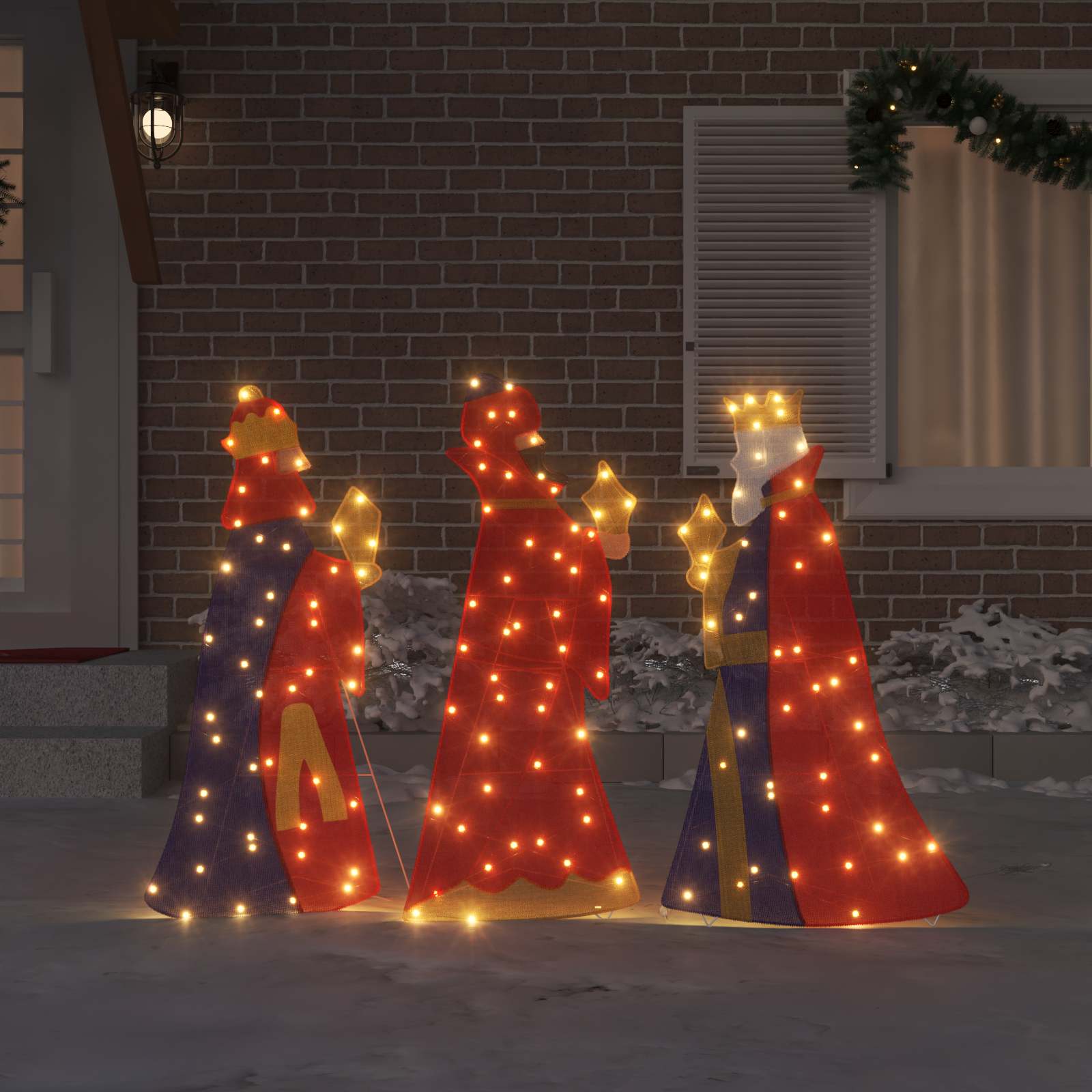 Lighting de Noël des 3 Rois 3 pcs Blanc chaud 105 cm tissu - XIOS