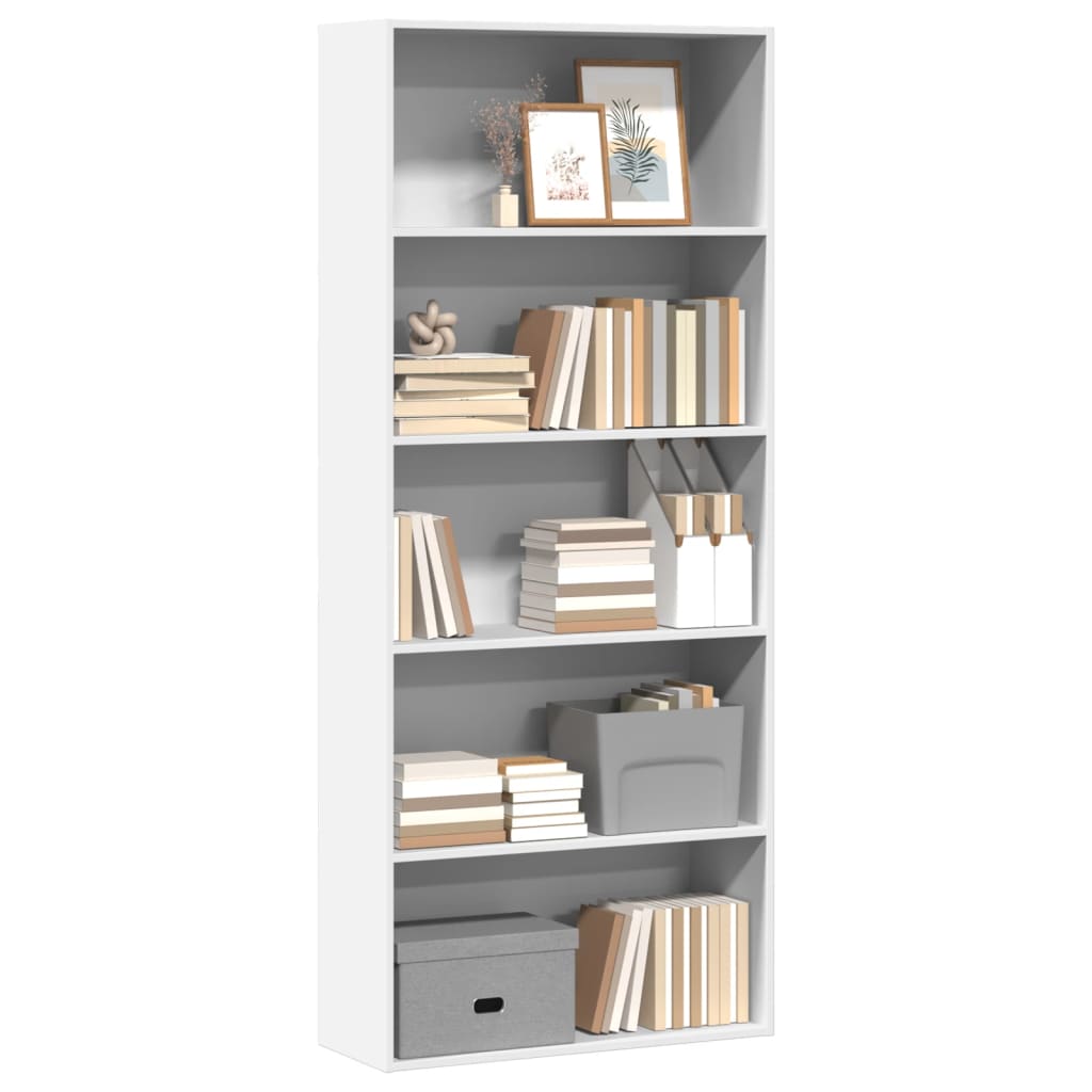 Bibliothèque blanc 80x30x189 cm bois d'ingénierie - XIOS