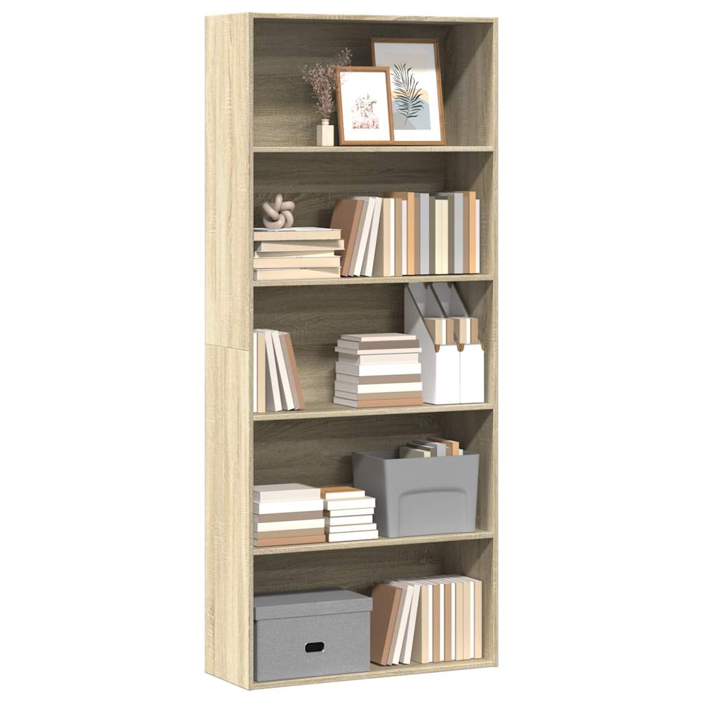 Bibliothèque chêne sonoma 80x30x189 cm bois d'ingénierie - XIOS