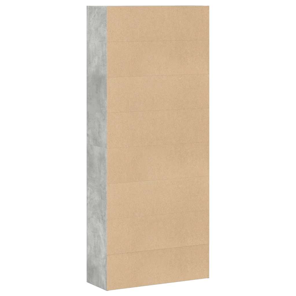 Bibliothèque gris béton 80x30x189 cm bois d'ingénierie - XIOS