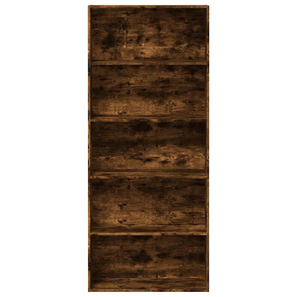 Bibliothèque chêne fumé 80x30x189 cm bois d'ingénierie - XIOS